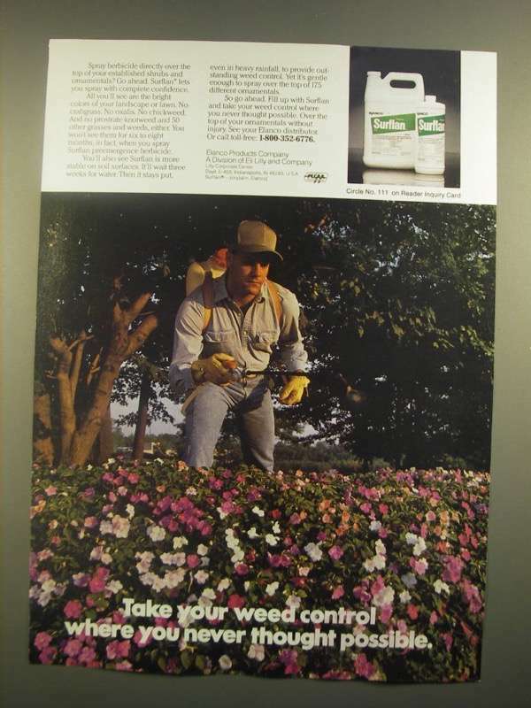 1988 Elanco Surflan Ad - Where You Never Thought Possible