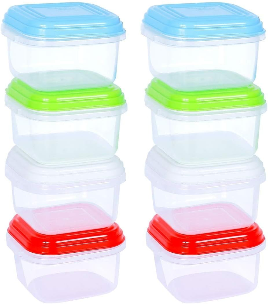 4 Oz Small Containers with Lids Clear Jars, Freezer Storage Plastic Containers..