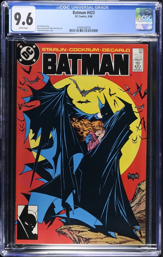 Batman #423 CGC 9.6 Iconic Batman Cover Todd McFarlane 1988 Mavel