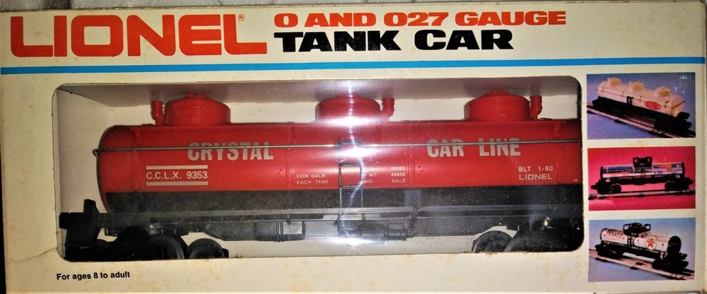 Lionel 6-9353 Crystal Car 3-Dome Tank Car 1980 C10 Model Train