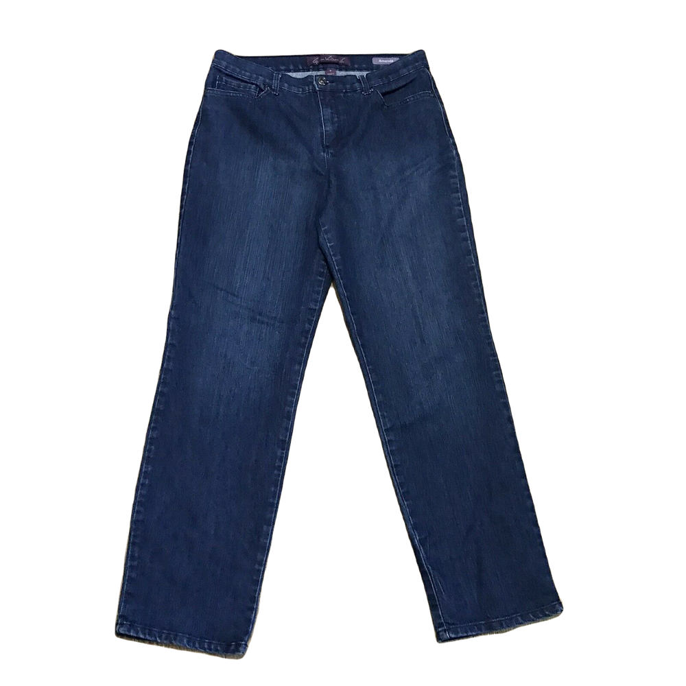 Gloria Vanderbilt Amanda Mid Rise Straight Leg Denim Jeans Size 8 Blue