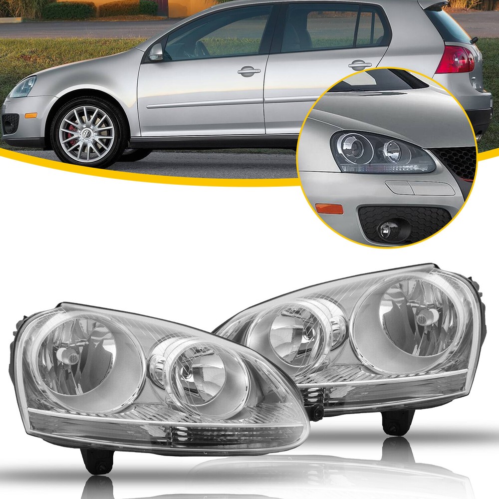 2* Fits 2005-2010 Volkswagen Jetta Sedan Headlights A5 Left Chrome Right Housing