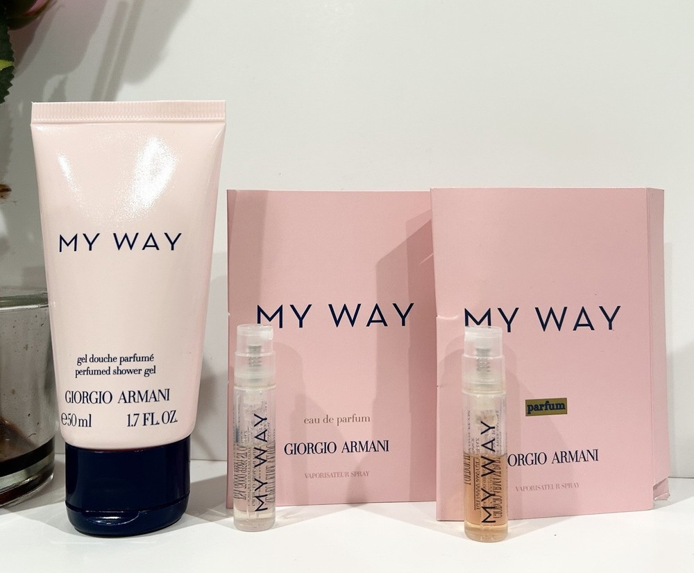 Giorgio Armani My Way Gel Shower & Lotion Body & Sample Perfume 3pc Set