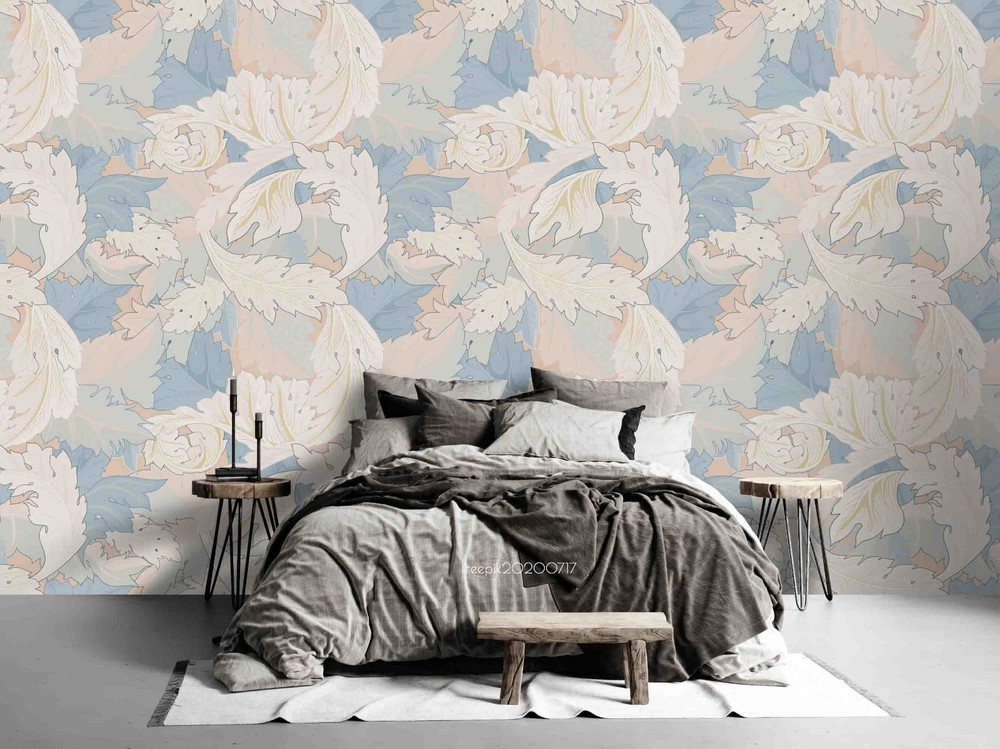 3D Vintage Leaf Floral Pattern Wall Murals Wallpaper Murals Wall Sticker