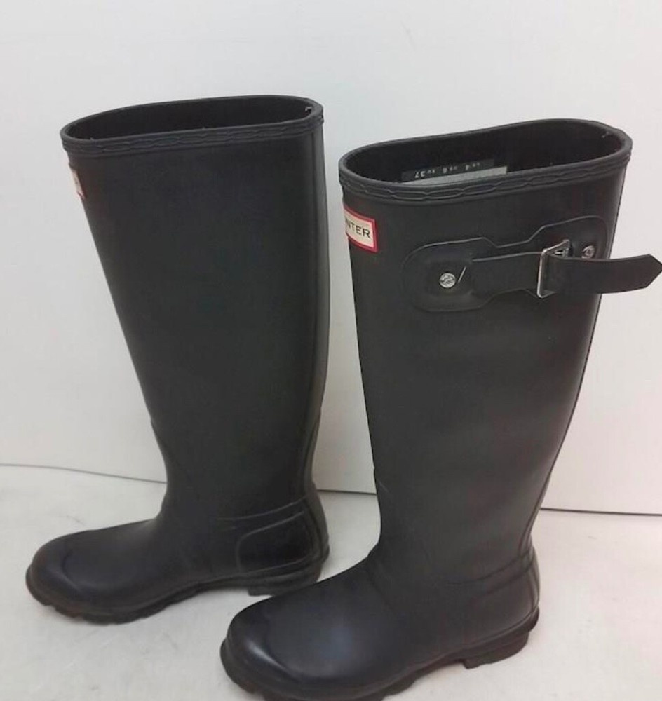 Women's Hunter Equestrian Black Rubber Boots Size 6