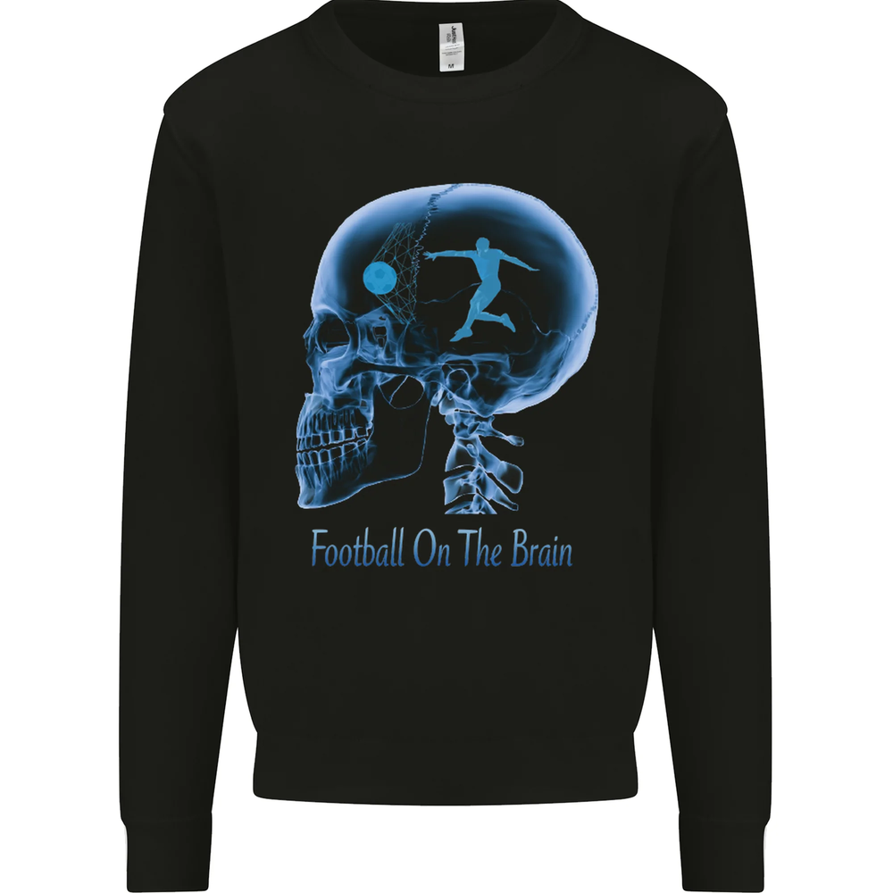 Football on the Brain Funny Footy Player Mens Sweatshirt Jumper
