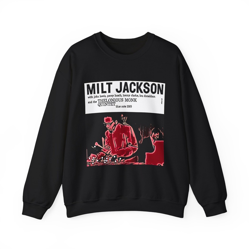 Milt Jackson Graphic Print Jazz Art LS Unisex Heavy Blend™ Crewneck Sweatshirt