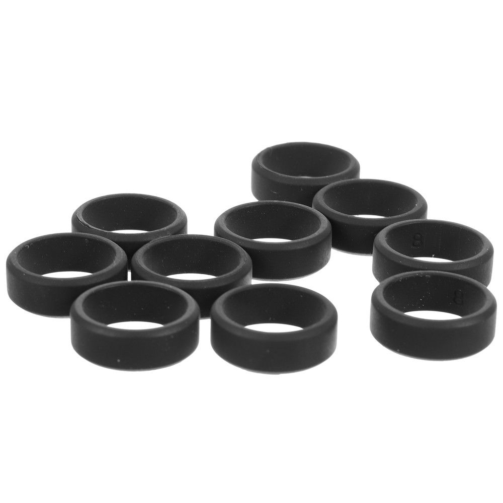 10 Pcs Soft Silicone Fitness Rings for Men - Comfortable Outdoor Workout Gear