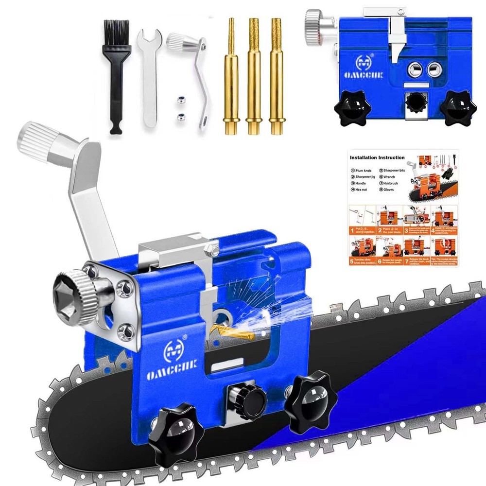 Chainsaw Sharpener, Portable Chain Saw Sharpener with 3 Diamond Sharpening Stone