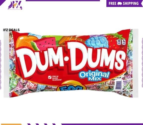 Dum Dum Original Assorted Flavor Lollipops Bulk Pack 500 Count