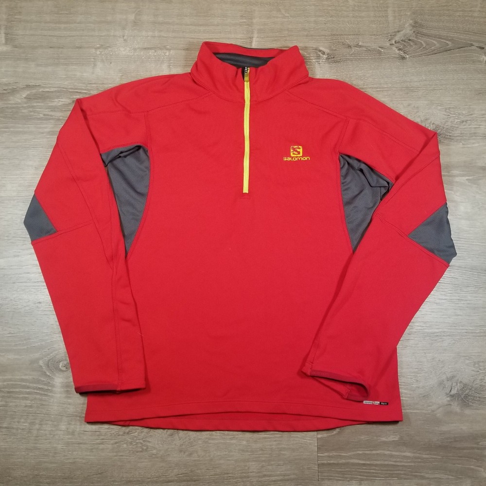 Salomon Advanced Skin Warm Pullover Shirt Mens Medium 1/4 Zip Trail Running Top
