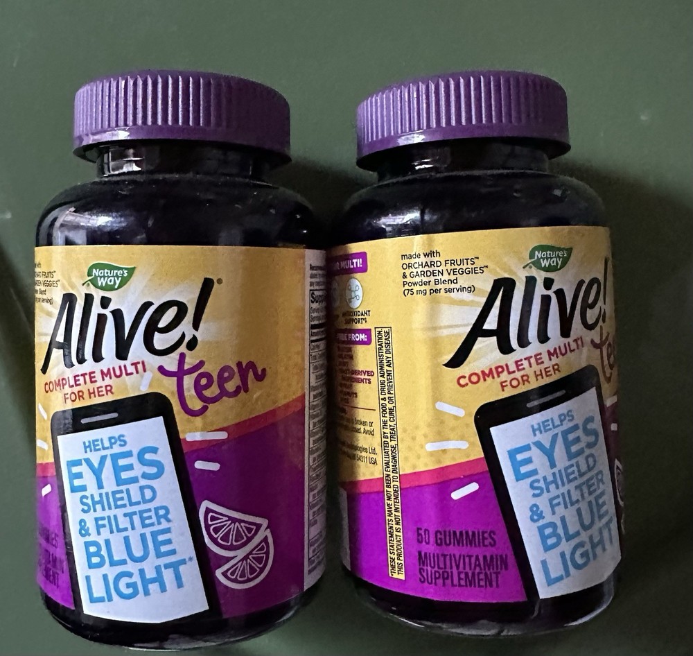 LOT OF 2 Nature’s Way Alive! Teen Gummy Multi for Her 50CT EA EXP 10/2027 A3