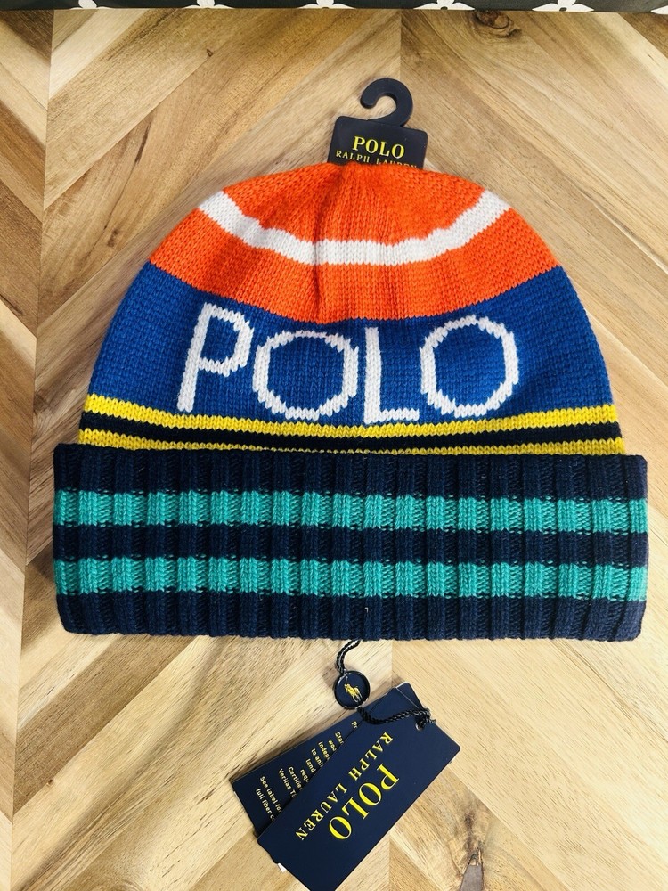 $98 Polo Ralph Lauren Hi Tech Snow Beach Beanie Wool Hiking Trail Kayaking Rare
