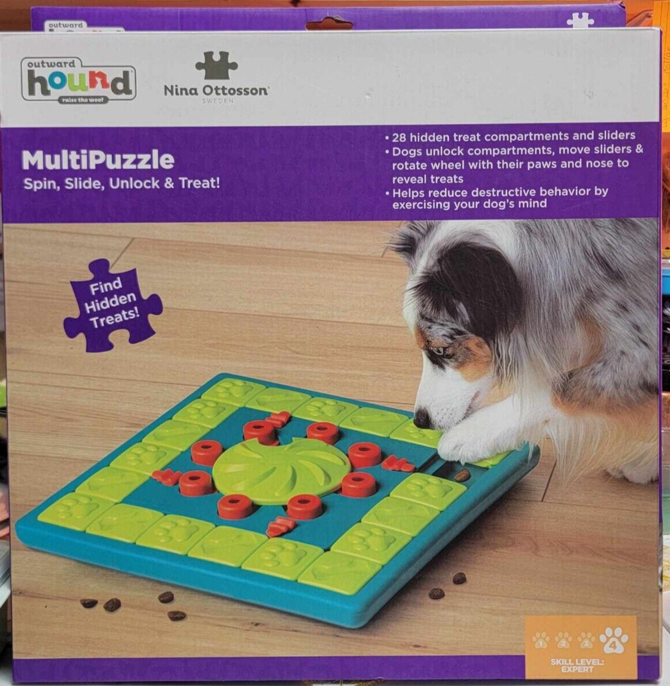 Outward Hound Multi Puzzle Level 4 Spin Slide Unlock & Treat