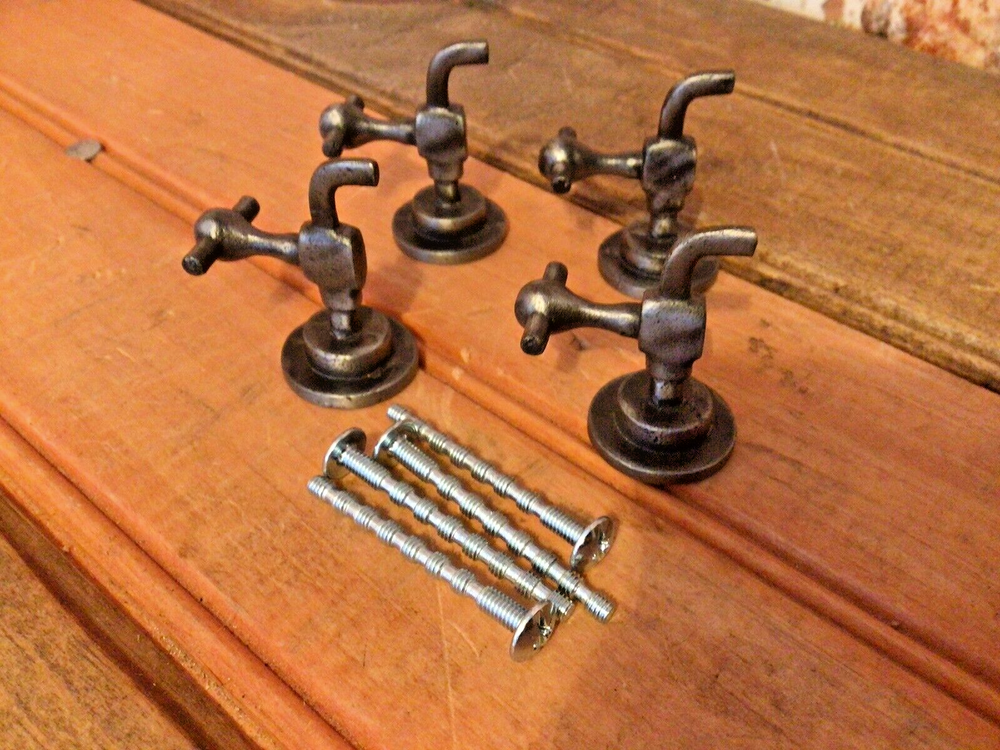 4 Classic Rustic Iron Faucet Pulls - Free Shipping