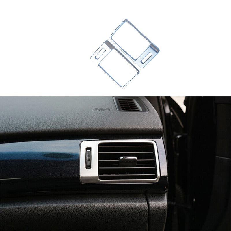 Left And Right Air Outlet Matt Silver Vent Trim 2014-2017 For Honda Accord 9th