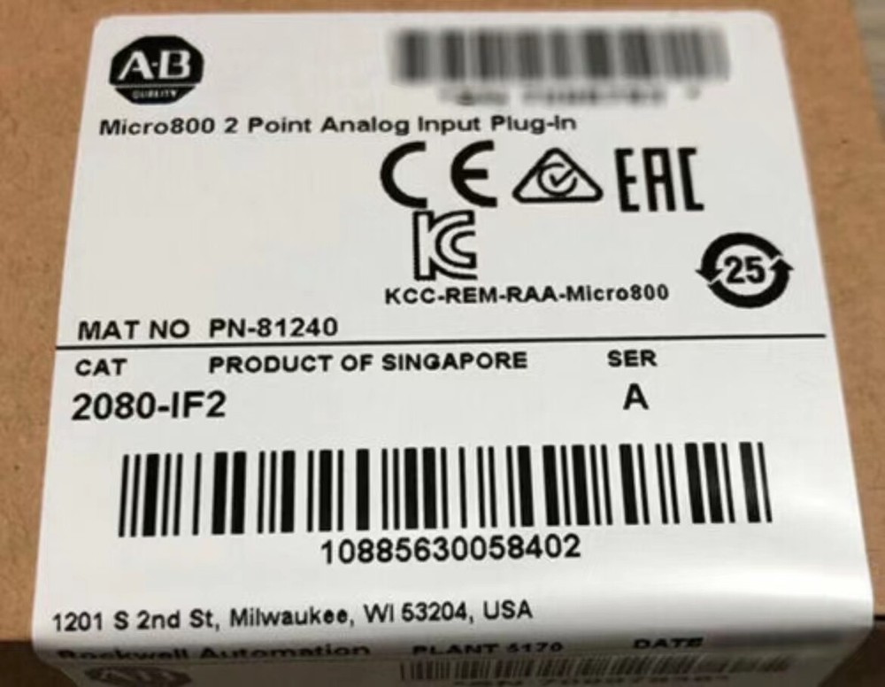 Allen-Bradley 2080-IF2 Micro800 2 Point Analog Input Plug-In AB 2080IF2