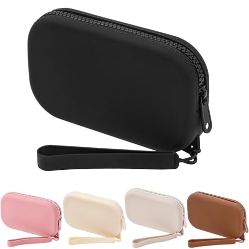 Compact Waterproof Black Silicone Makeup Bag for Travel