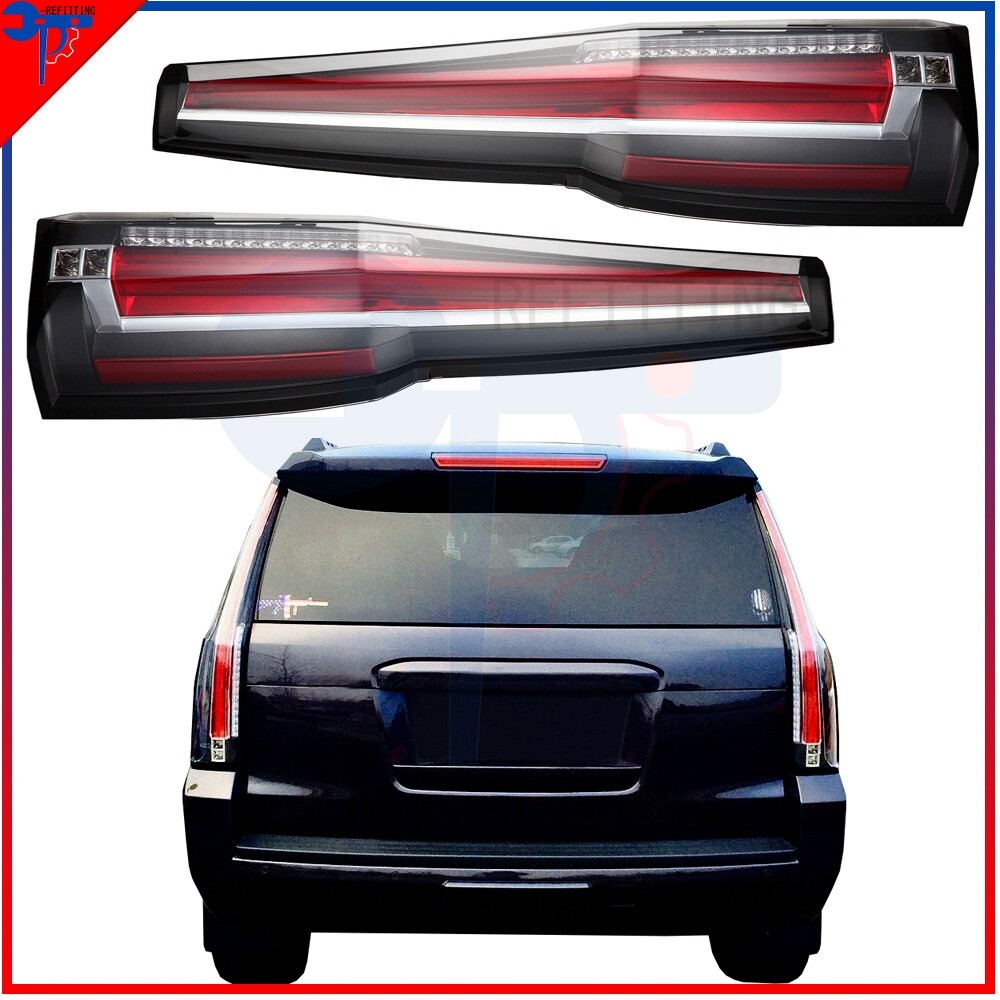 Pair LED Tail Lights For Chevrolet Tahoe Suburban 2015-2020 Rear Brake Lamps