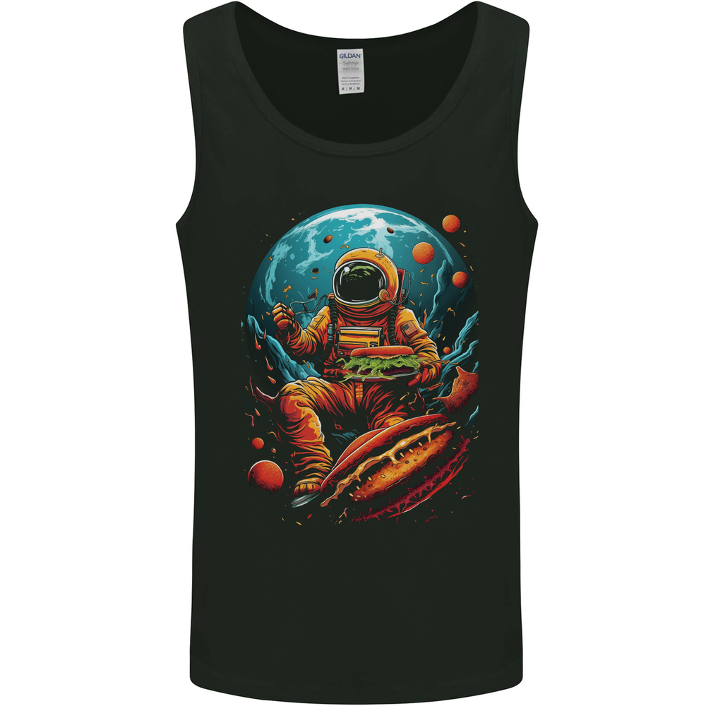 Fantasy Burger Space Astronaut Planets Food Mens Vest Tank Top