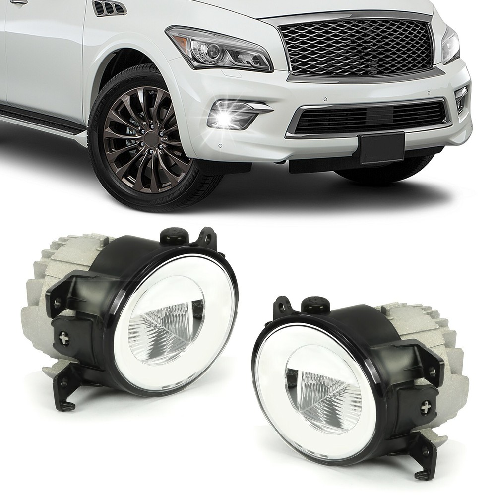 2PCS Front Bumper LED Fog Light Lamp LH&RH for 2014-2020 Infiniti QX80 QX60 Q50