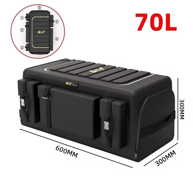 Universal 70L Car Trunk Storage Organizer with Lid