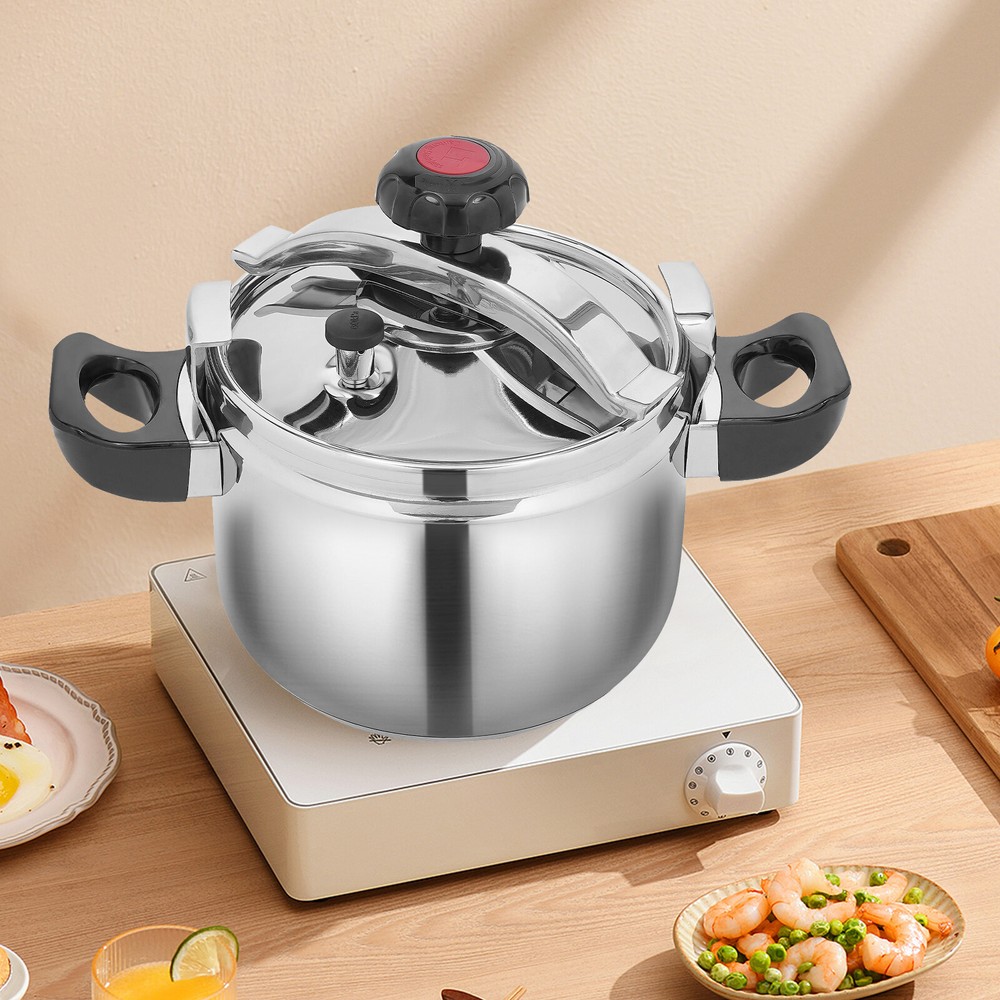 5L Pressure Canner Cooker Stainless Steel Pressure Pot Kitchen Cookware 60kpa