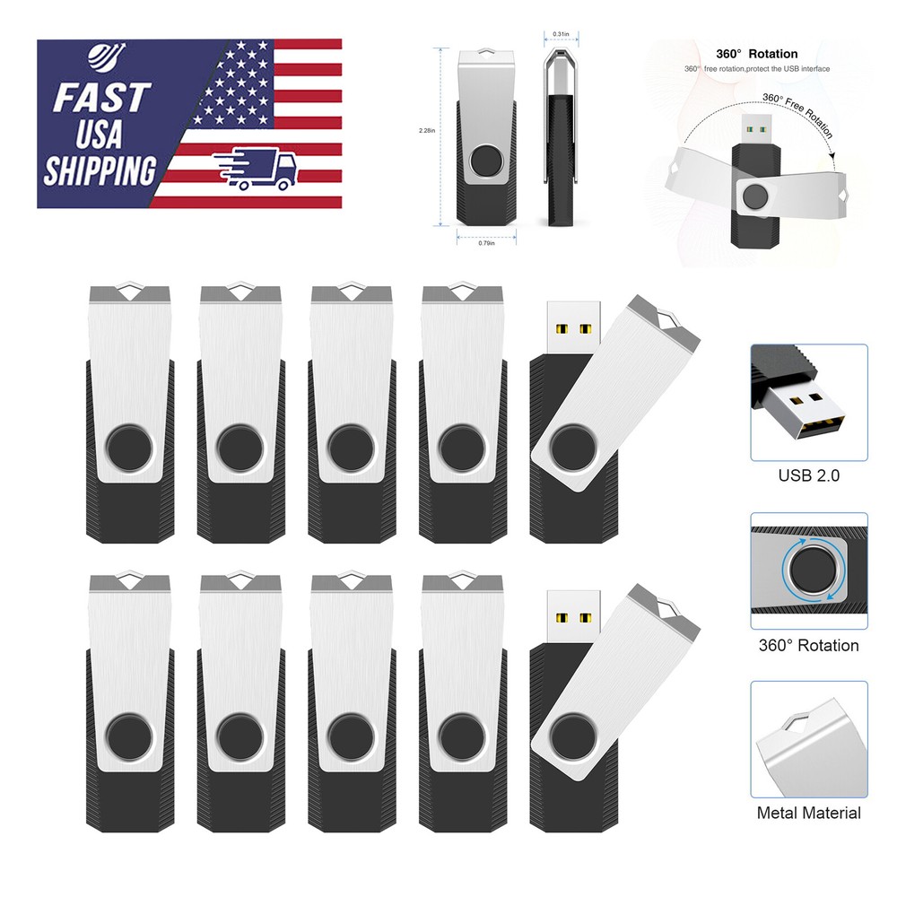 Kootion USB 2.0 8GB Metal Swivel Anti-skid Flash Drive Thumb Drive Memory Sticks