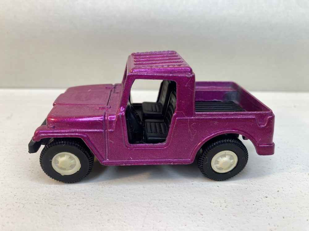 Vintage 1960s Tootsie 3.5 Inch Purple Jeep Diecast Metal Toy Car Made In USA