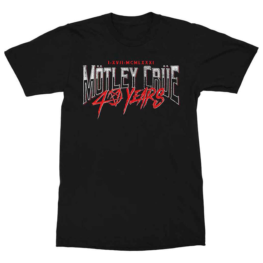 Motley Crue 40th Anniversary Vintage Rock Band T-Shirt