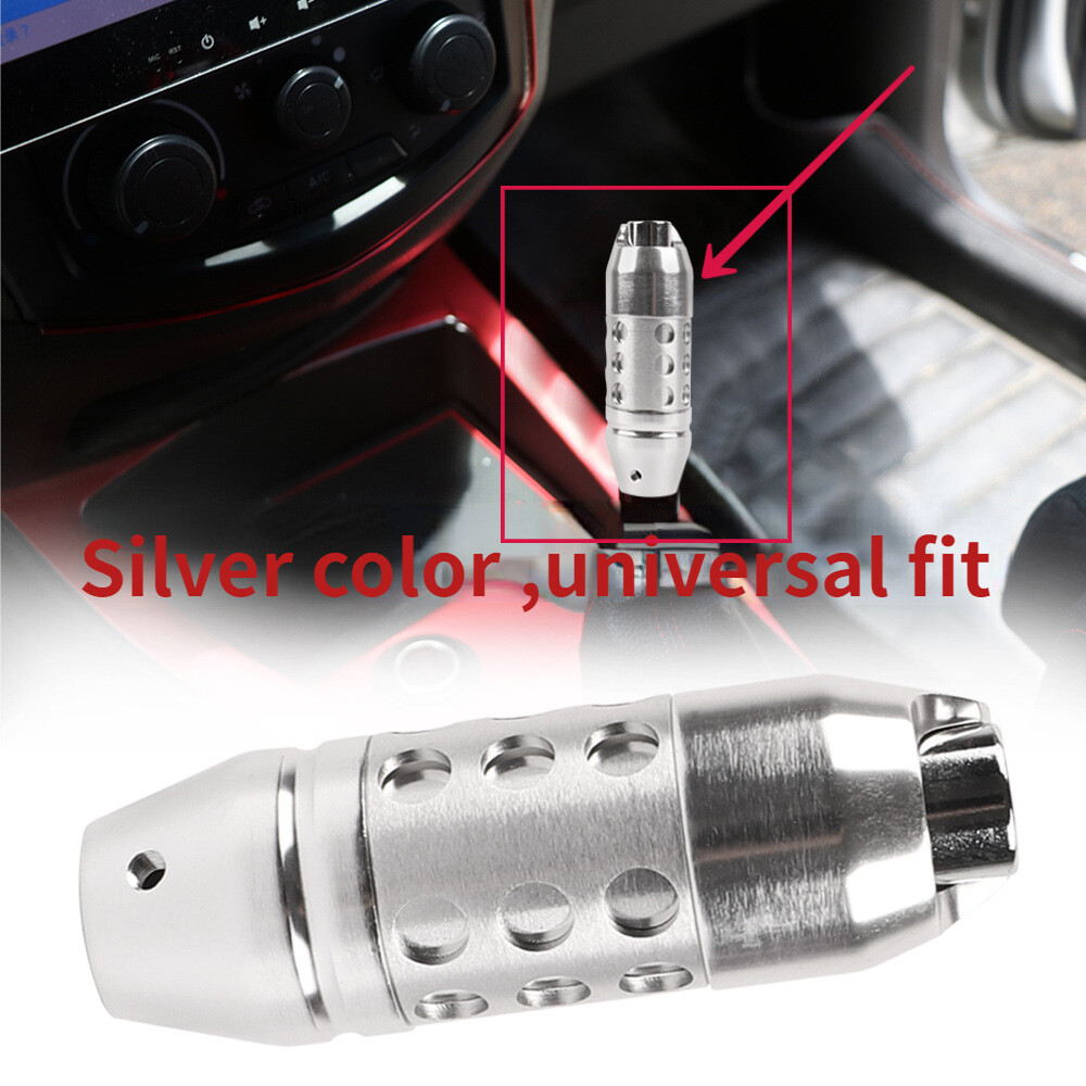 Universal Automatic Car Silver Gear Stick Shift Knob Shifter Lever Cover Button