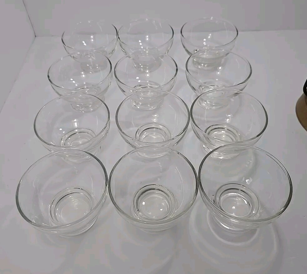 Vintage Federal Glass Co 12-Piece 6oz Clear Sherbet Sundae Set MCM