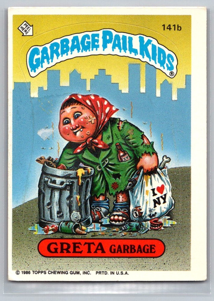 1986 Topps Garbage Pail Kids Series 4 #141b Greta Garbage Card
