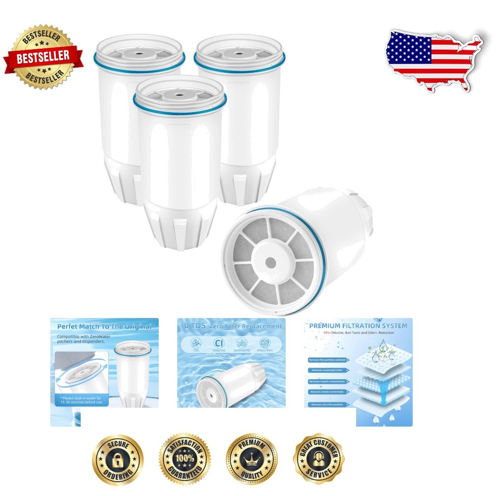 Premium 5-Stage Water Filter for Zero Water Pitchers - Removes Lead & Fluoride