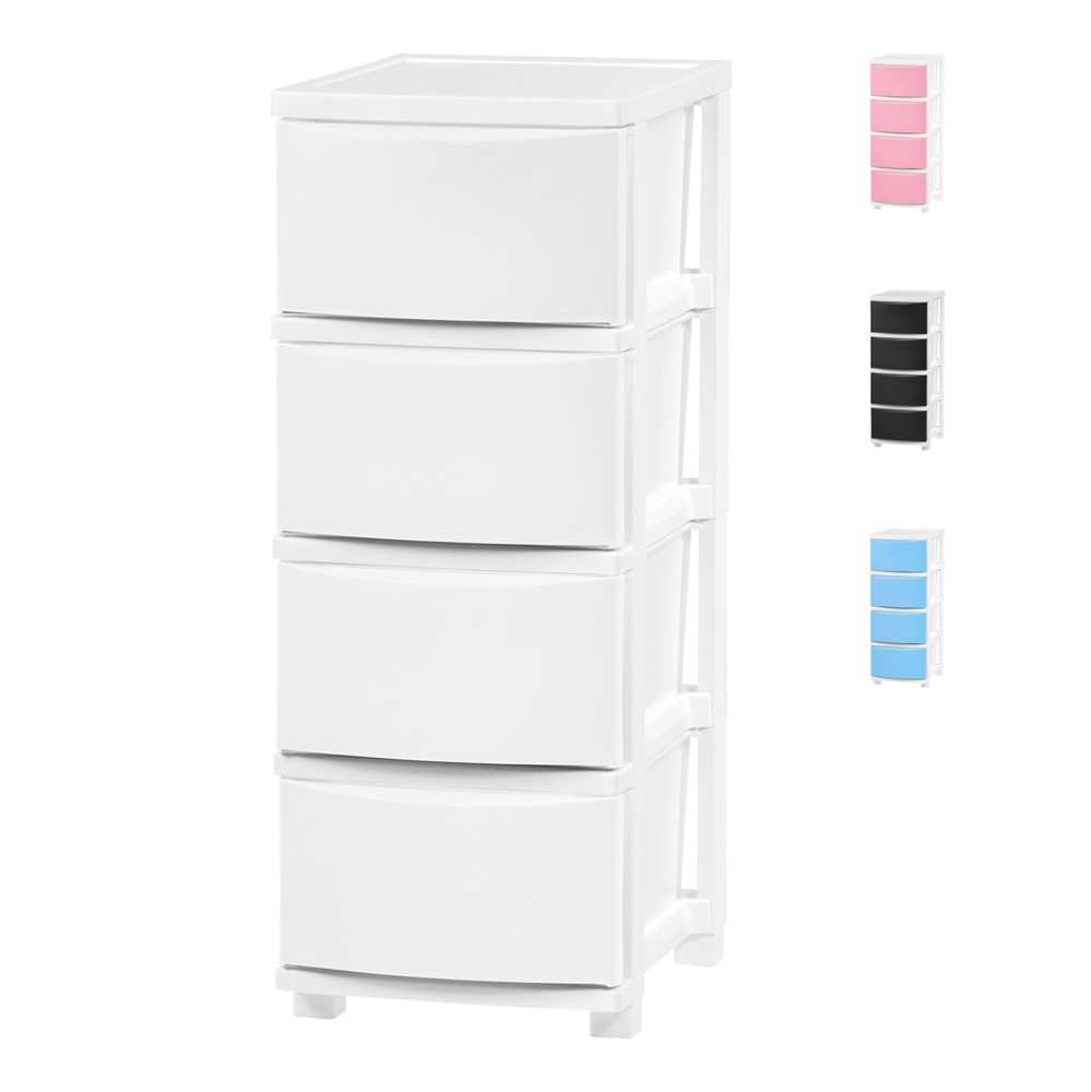 USA Plastic Drawer Storage Organizer, 4-Drawers, for Classroom Art Supplies D...