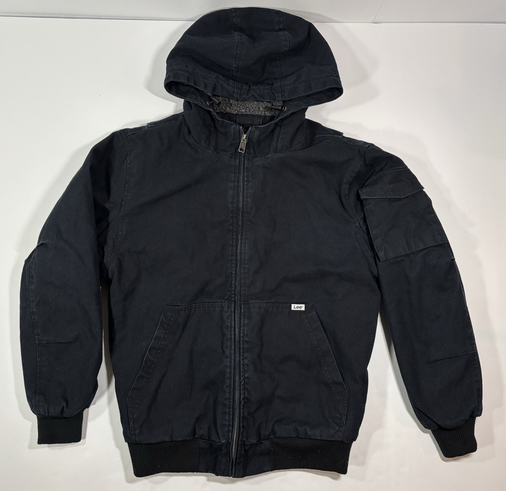 Lee Workwear Sherpa Lined Bomber Work Jacket Men's Size Small Full Zip Hooded