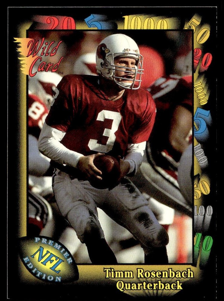 1991 Wild Card Timm Rosenbach #85 Phoenix Cardinals Football Card