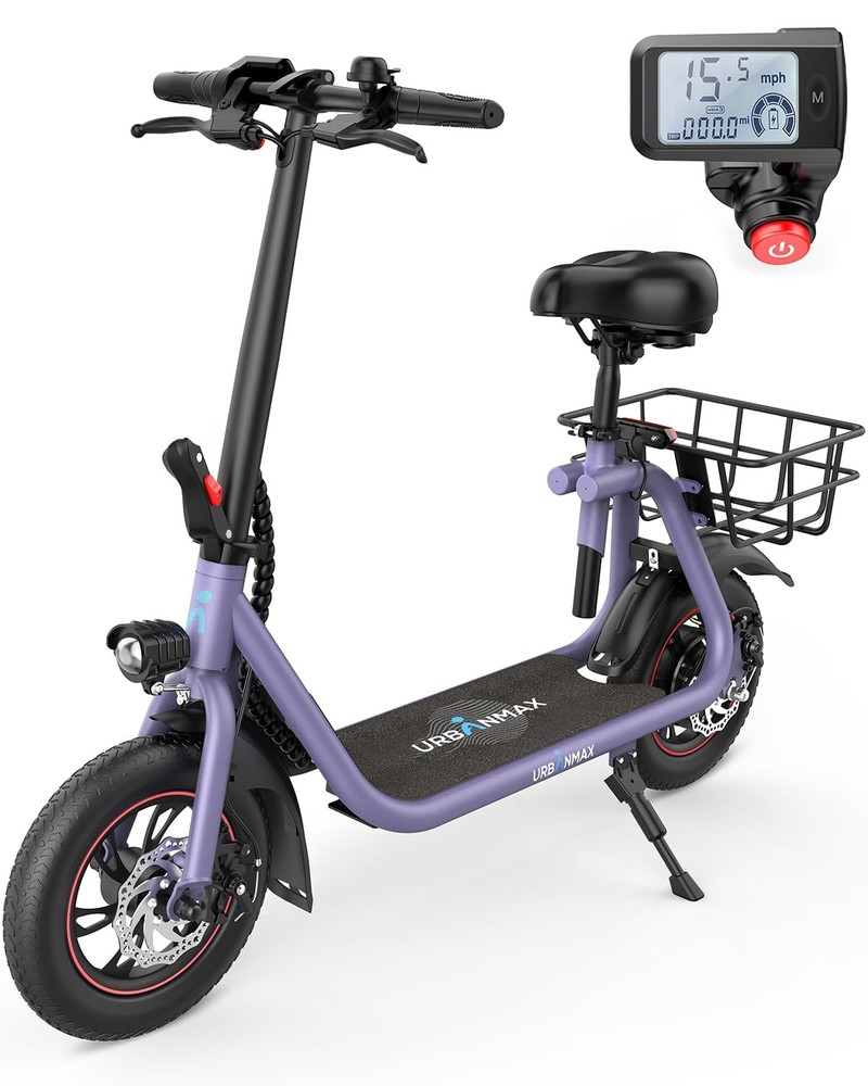 C1 Foldable Electric Scooter with Seat 450W Motor 22-Mile Range