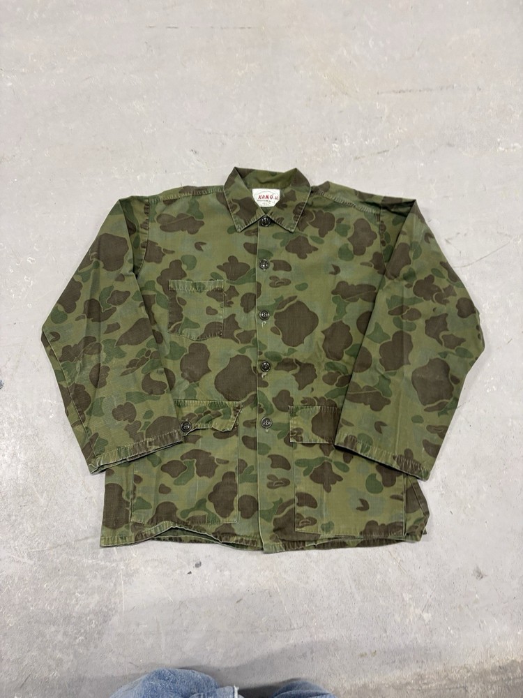 Kamo Hunting Shirt Jacket Vintage 60s 70s Button-Up, Size M, Duck Camo