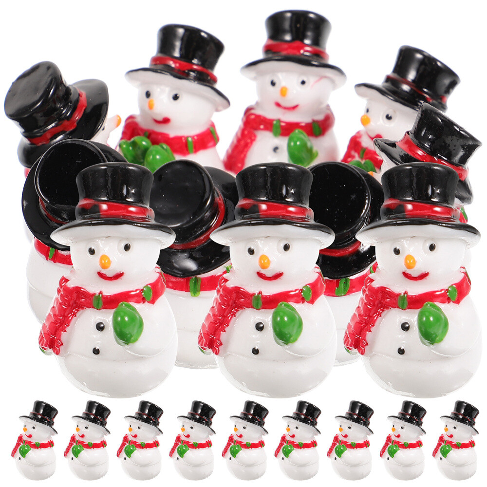20 Pcs Resin Snowman Snowballs Christmas Decorations Snowflake
