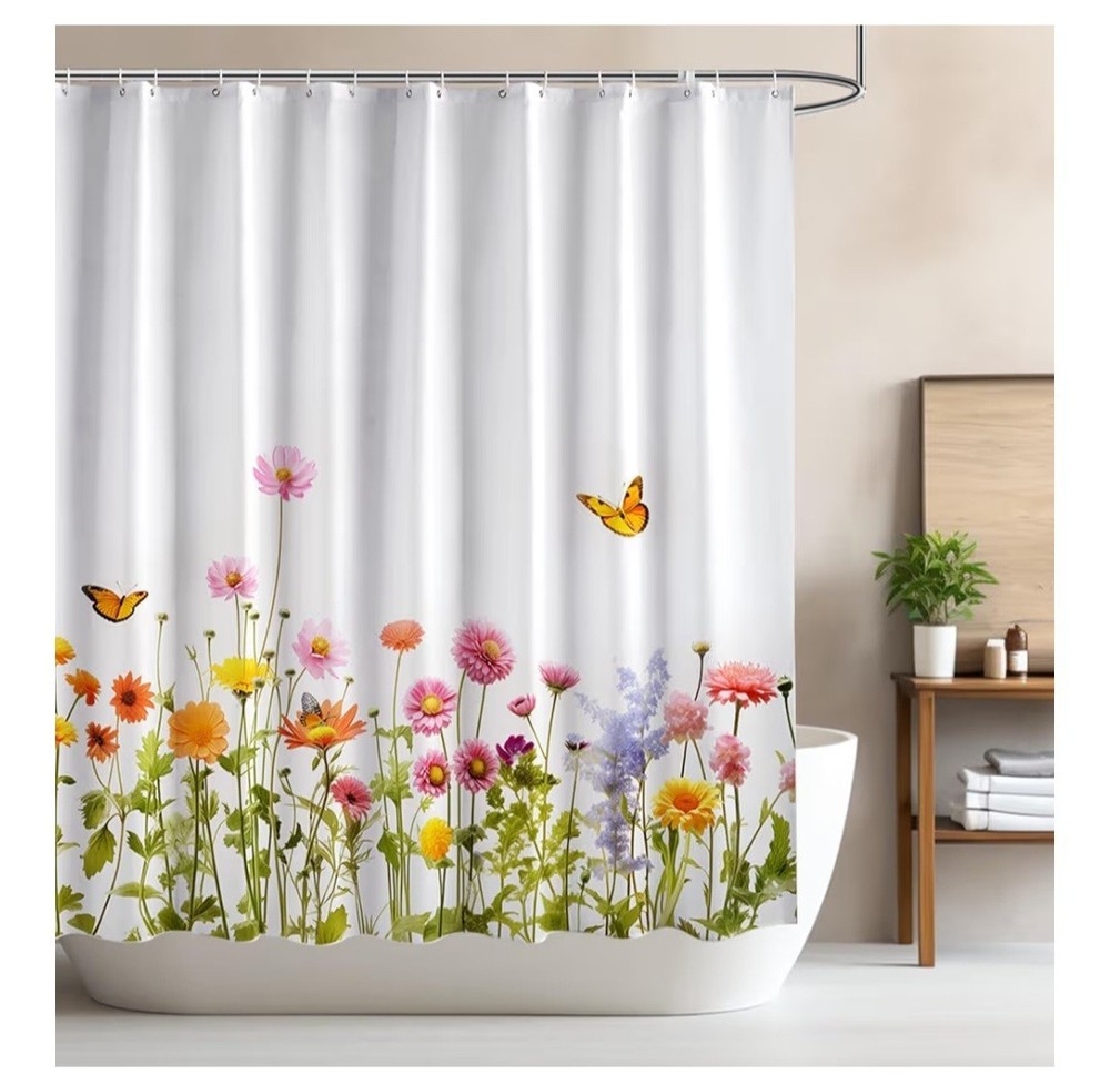 Wholesale Lot Of 25 Shower Curtains W/Hooks - New - Retail Money Maker