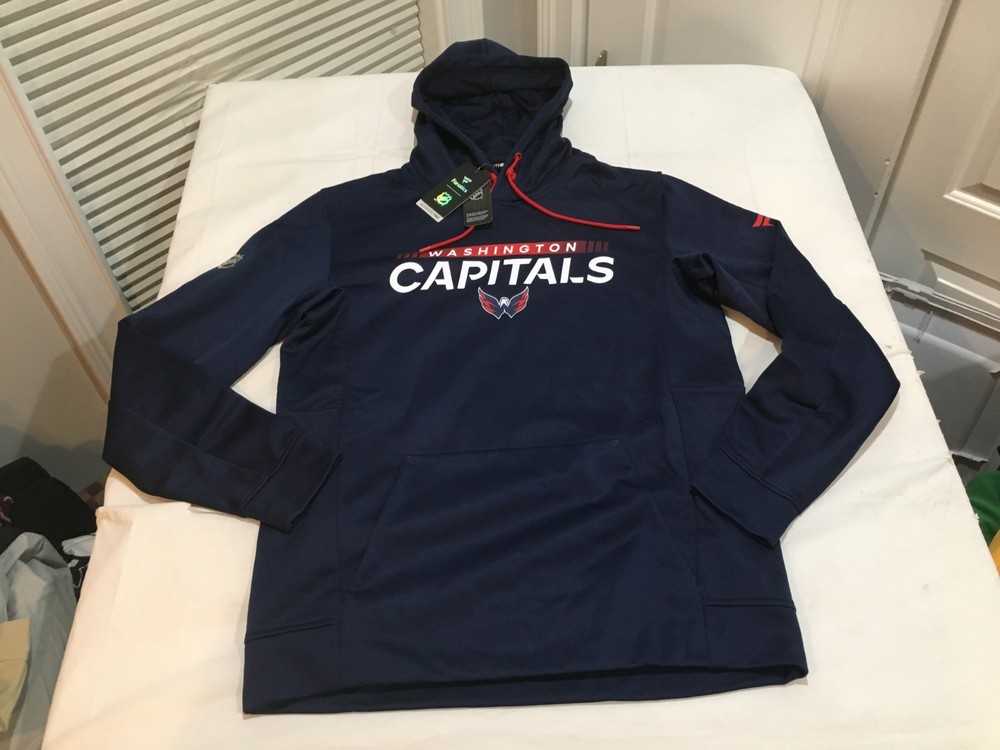 NWT $95.00 Fanatics Authentic Pro Mens Washington Capitals Hoodie Navy Sz LARGE