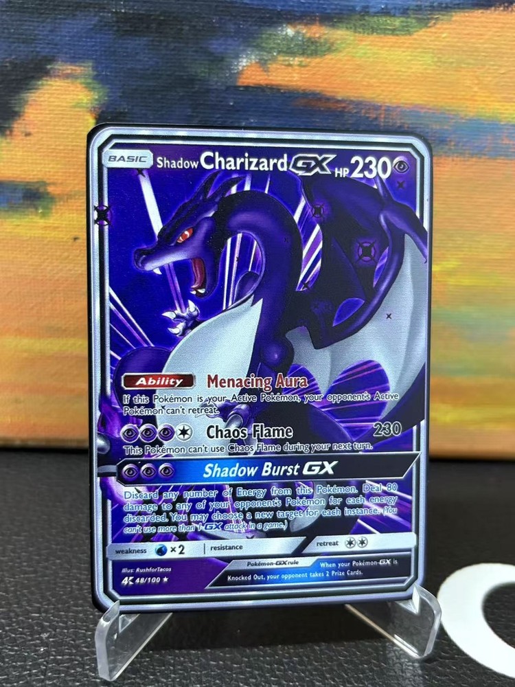 Gold Metal Shadow Charizard  Pokémon Card-Collectible Gift Display！