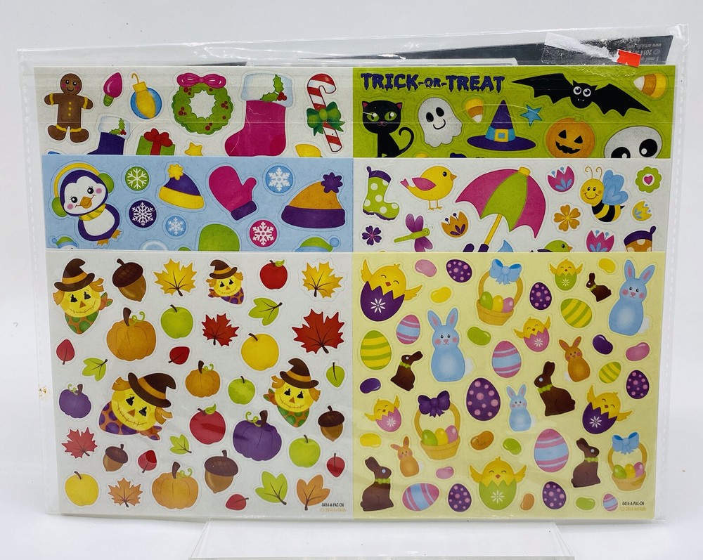 Seasonal Sticker Pack with 1,050 Fun Stickers for Teachers Homeschooling and Kids Crafts  -image