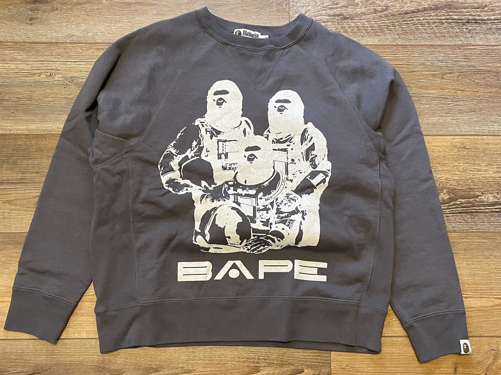A Bathing Ape BAPE Relaxed Fit Sweatshirt Crewneck Mens M Designer Fashion