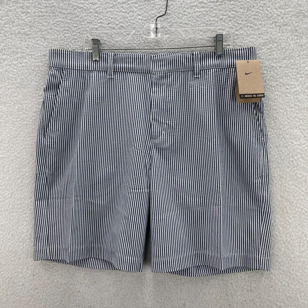 Nike Tour Shorts Mens 38 Blue White Chino Seersucker 8