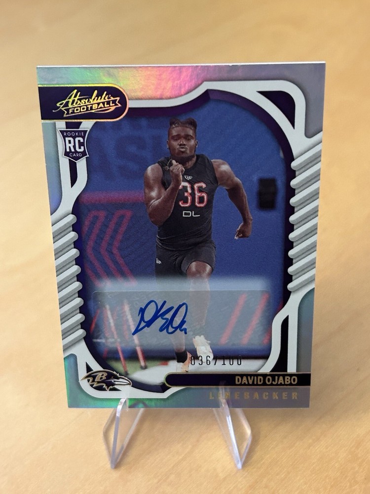 2022 Panini Absolute David Ojabo Silver Rookie Auto NUMBER MATCH /100 Ravens