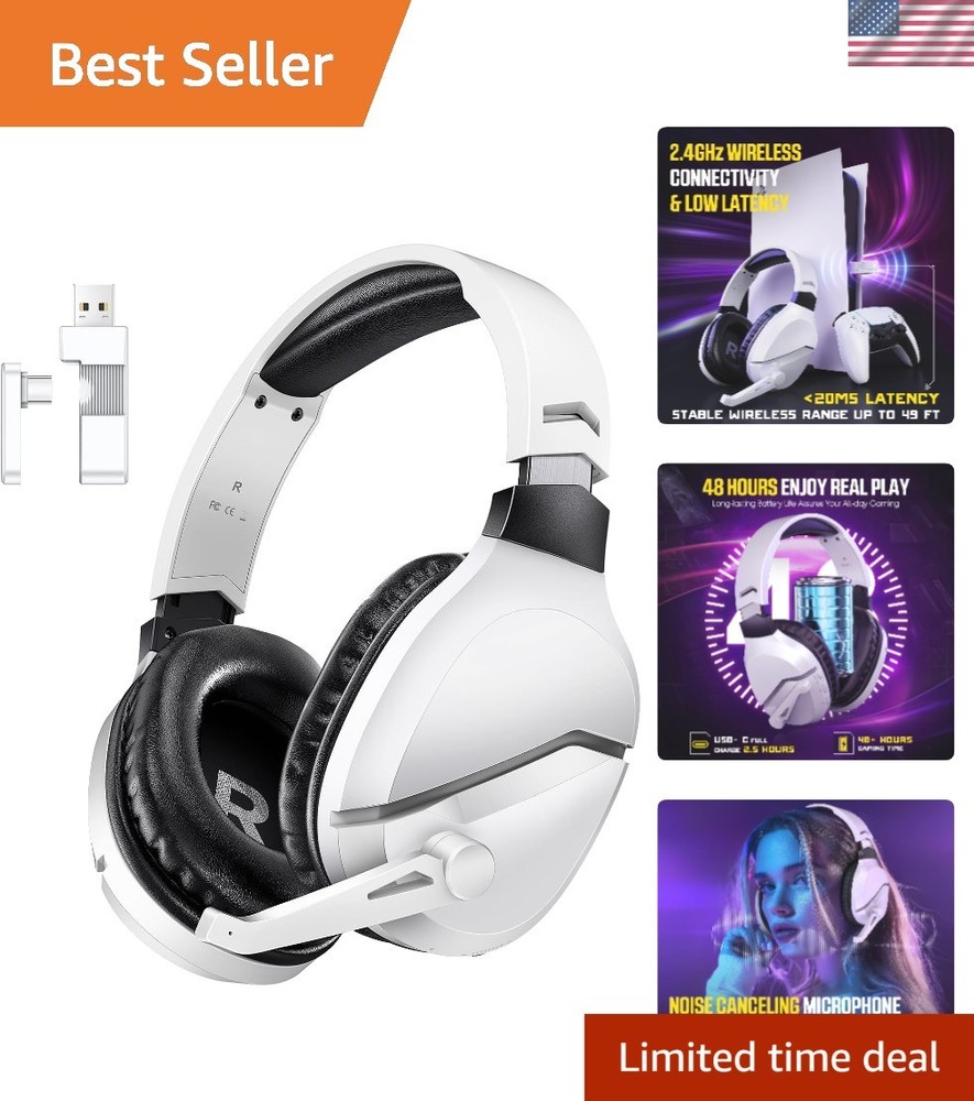 Comfortable Over-Ear Gaming Headset with 48 Hour Battery & 3D Surround Sound