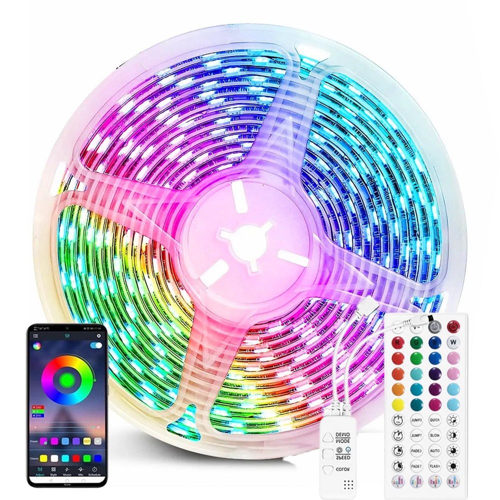 RGB Lights, 16.4FT/5M Color Changing Flexible Rope Lights, Control with APP &...