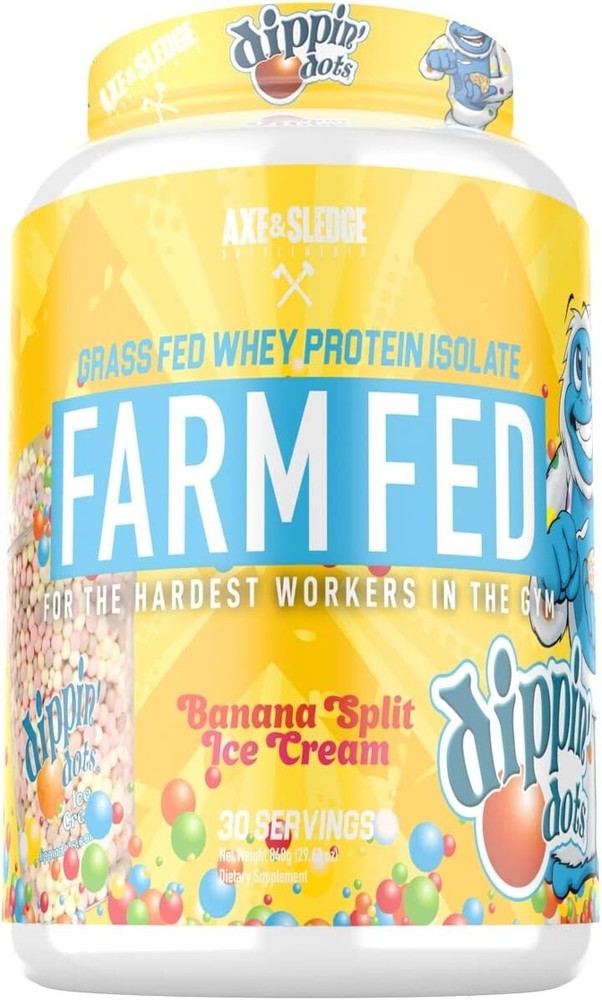 Axe & Sledge Supplements Farm Fed Grass-Fed Whey Protein Isolate, 30 Servings